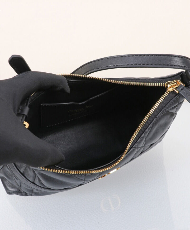 Christian Dior Miss Caro Mini Hobo Shoulder Bag Black